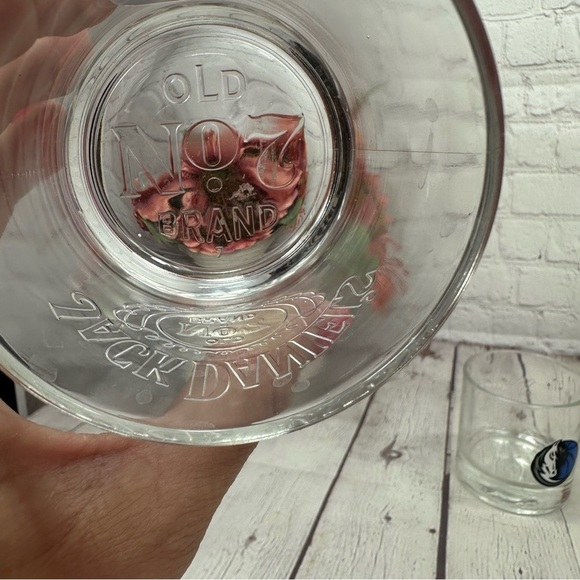 jack daniel's clear rocks old fashioned lowball glass dallas mavericks Logo 2pc - Picture 4 of 6